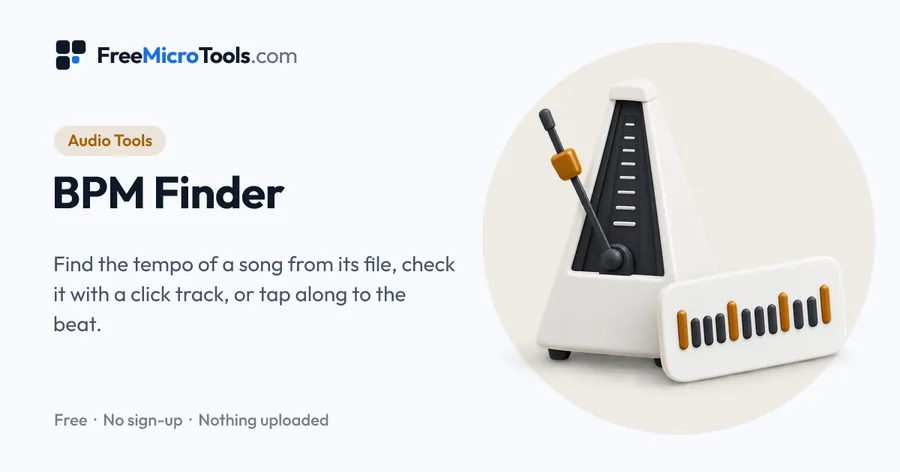 BPM Finder: Find the tempo of a song from its file, check it with a click track, or tap along to the beat.