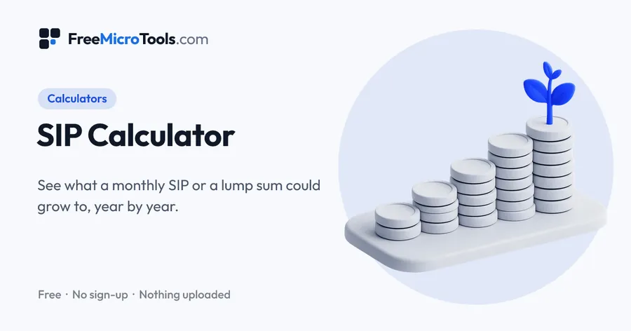 SIP Calculator: See what a monthly SIP or a lump sum could grow to, year by year.